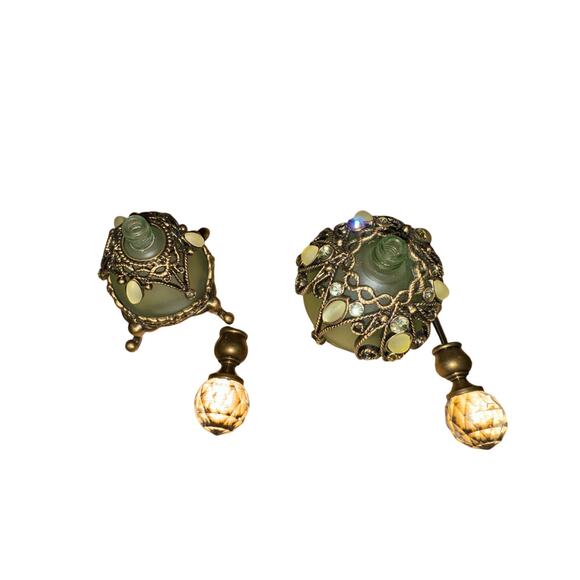 Perfume bottles / Vintage / Dispenser / Refill / Decanter / Green - Picture 4 of 6